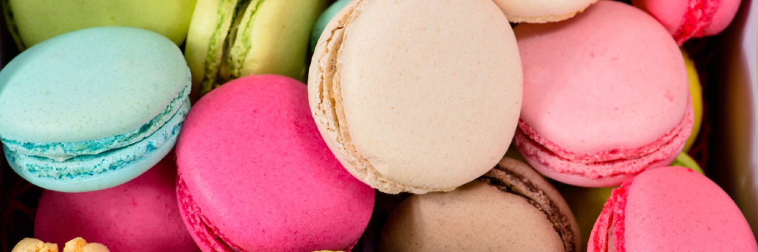 macro multicolored french macaroon